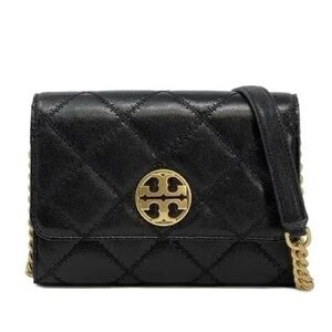 Tory Burch Willa Chain Wallet Crossbody Bag made of 100% soft sheepskin like new
